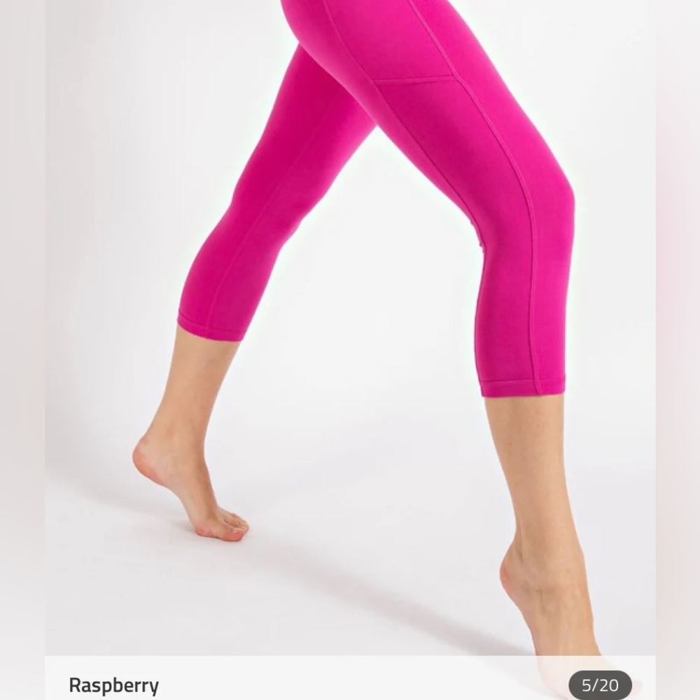 Rae Mode Large raspberry high waisted poly microfiber spandex pocket leggings - Picture 10 of 10